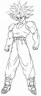Trunks Coloring Pages Super Saiyan Dragon Ball Dbz Character Hair Long Scans Template sketch template