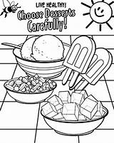 Coloring Pages Desserts Healthy Food Eating Bowl Comments sketch template