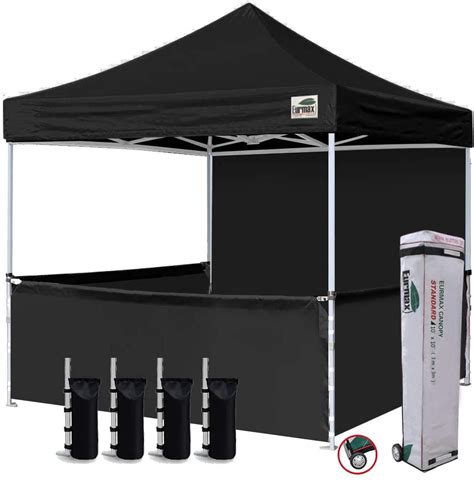 eurmax  ez pop  booth canopy tent commercial instant canopies   full sidewall
