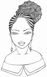 Girls Creole Natural Afrique Peinture Americans Africain Tableau Femme Puff Africaine sketch template