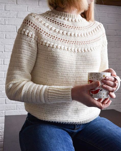 Crochet Sweater Pattern Sweater Top Down Pdf Pattern Stroll Etsy