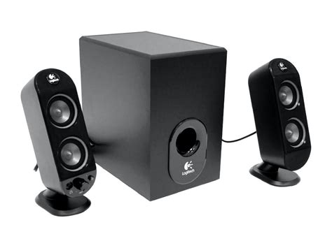 logitech    black speakers neweggcom