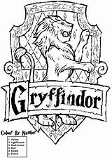 Potter Harry Coloring Pages Gryffindor House Houses Crest Choose Board Badge Colors sketch template