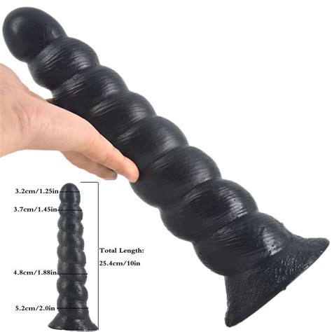 25 4cm 10in long big anal dildo men toys anal plug w 8 beads large butt plug prostate massage