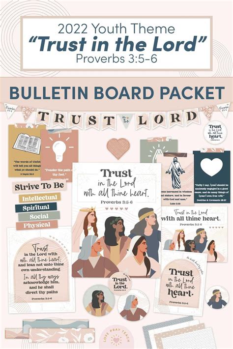 youth theme trust   lord printable packet  young women