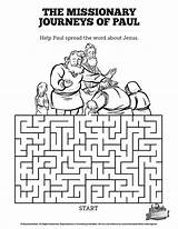 Paul Sunday School Missionary Activity Kids Maze Bible Journey Activities Journeys Mazes Acts Lessons Find Lesson Crafts Word Christian Para sketch template