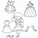 Paper Doll Printable Coloring Pages Girl Clothes Drawing Cool2bkids Templates American Dolls Color Print Getdrawings Getcolorings Comments sketch template