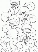 Coloring Submarine Beatles Yellow Library Clipart Line sketch template