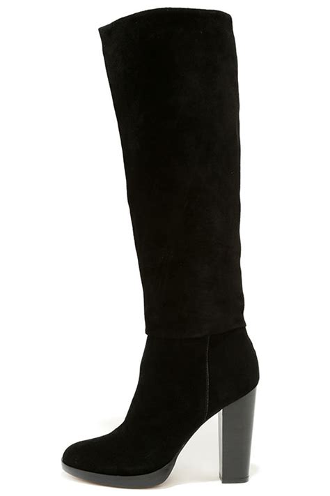 cute black boots suede boots knee high boots 139 00