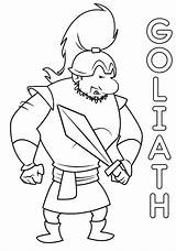 Goliath Coloring Printable Getdrawings David sketch template