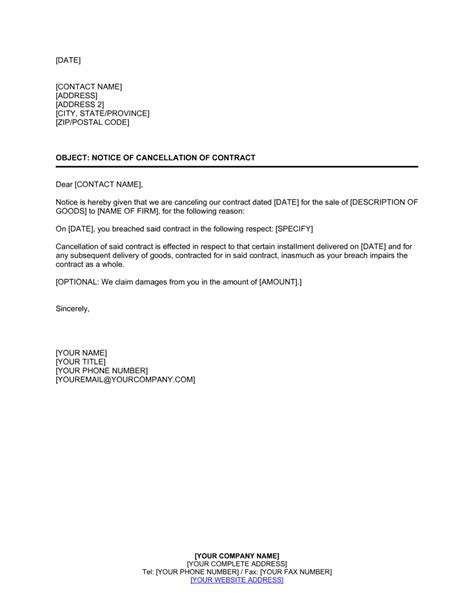 cancellation notice letter sample collection letter template collection