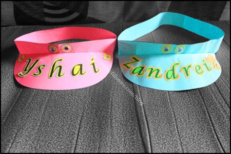 personalized kiddie paper visors construction paper