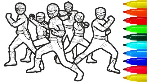 mighty morphin power rangers coloring colouring pages  kids