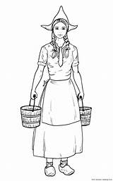 Milkmaid Oldfashioned sketch template