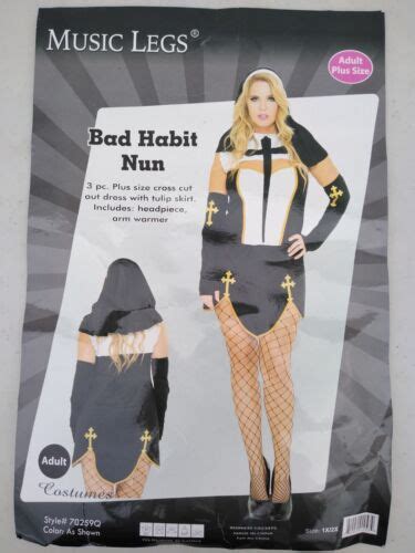 music legs bad habit nun sexy halloween costume women s xl ebay