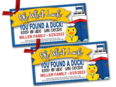 printable cruise duck tags