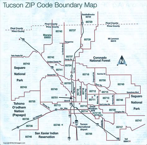 tucson zip code map az tucson map  zip codes printable
