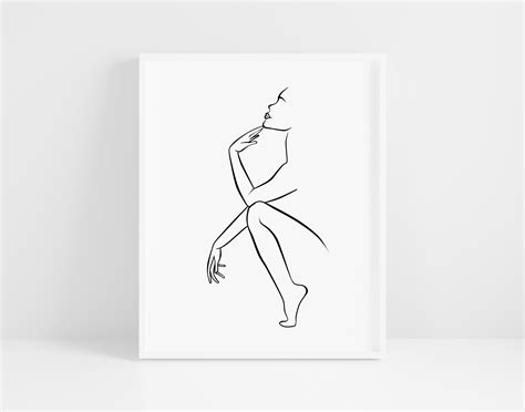 Woman Body Line Art Minimalist Figure Art Abstract Female Etsy Singapore