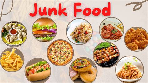 junk food vocabulary  kids junk food junk food  fast food