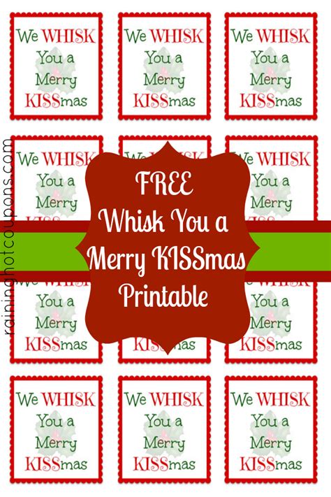 whisk   merry kissmas  printable tag printable templates