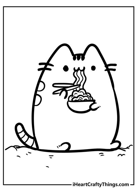 cute pusheen coloring pages background