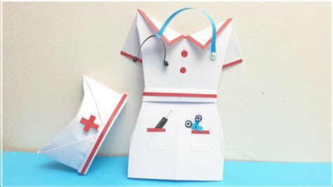 origami nurse cap  dresseasy paper craftspaper toysdoctor set