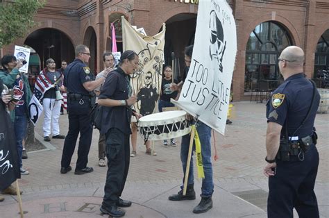 flagstaff demonstrators protest police violence against native