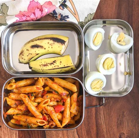 lunch box recipes indian style pasta boiled eggs banana  archanas kitchen