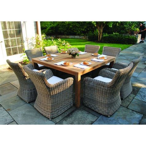 wainscott square outdoor dining teak table