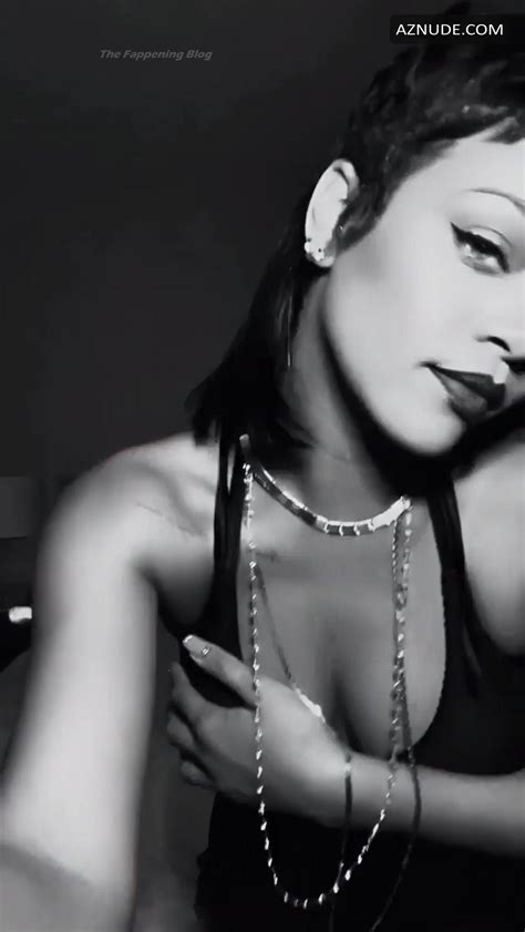 rihanna sexy posing in hot black lingerie for valentine s