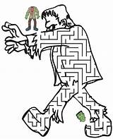 Maze Frankenstein Divers Labirint Mazes Puzzles Colorat Printouts Desene Coloringhome Labyrinthe Trafic Planse sketch template