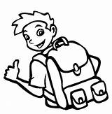 Boy Coloring Backpack Pages Wear Cool sketch template