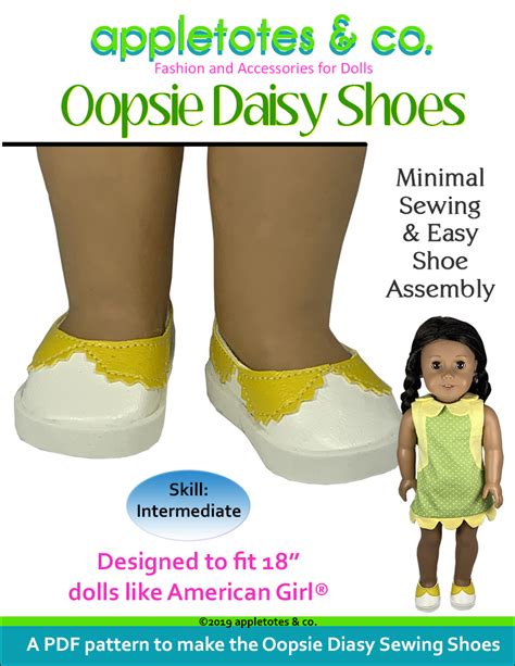 oopsie daisy shoes sewing pattern for 18 dolls doll sewing patterns