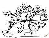 Racing Corrida Carreras Caballo Colorare Cavalo Cavalli Gara Disegno Saltano sketch template