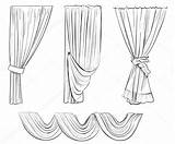 Curtain Sketch Curtains Illustration Template Background sketch template