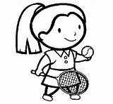 Tennis Player Coloring Female Coloringcrew sketch template