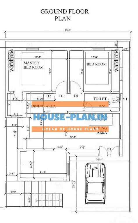 sq ft house plan  living  dining room kitchen  bedroom