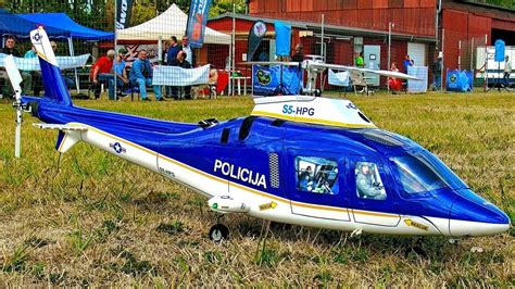 agusta   amazing rc scale model electric helicopter  sound module flight demonstration