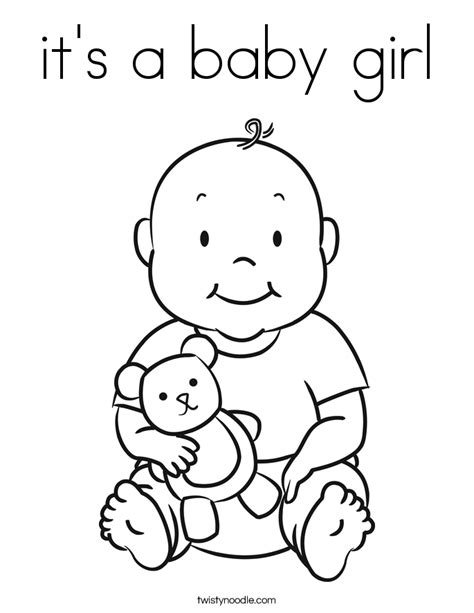 baby girl colouring pages clip art library