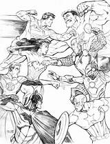 Avengers Coloring Justice League Vs Pages Printable sketch template