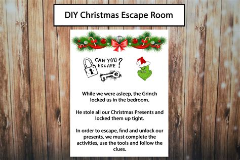christmas escape room diy escape room kit kids party escape room
