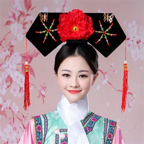 Women S Chinese Ancient Traditional Qing Dynasty Hair Pins Hat Qing