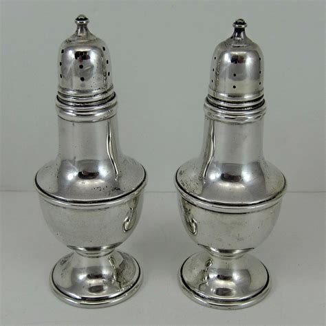 sterling silver antique salt pepper shakers  grams wilcox