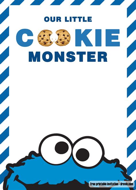 cookie monster invitation template printable word searches