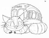 Ghibli Coloring Totoro Voisin Miyazaki Catbus Neighbor Gratuit Coloringhome Sketchite Tatoo Personajes sketch template
