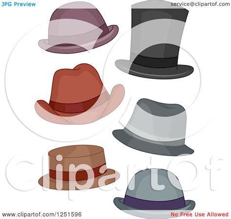 clipart of men s hats royalty free vector illustration
