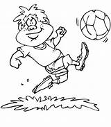 Coloring Football Ball Pages Soccer Kick Clipart Kicking Foot Boy Goalkeeper Players Sheets sketch template
