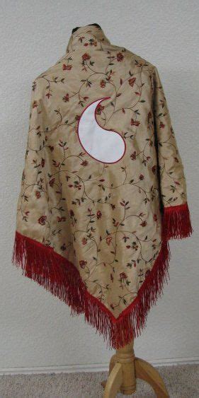 red ajah aes sedai wheel  time inspired fringed embroidered taffeta