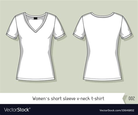 women short sleeve v neck t shirt template vector image