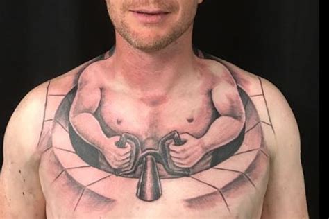 Mans Tattoo Makes It Look Like Hes A Tiny Man Driving His Own Body